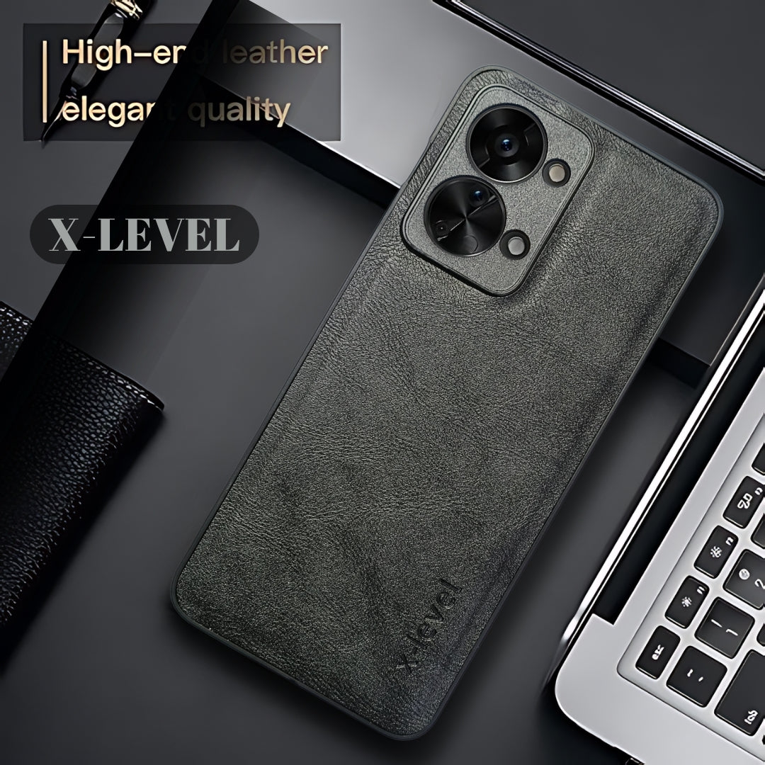 X-LEVEL Black Leather Case for Oneplus Nord 2T