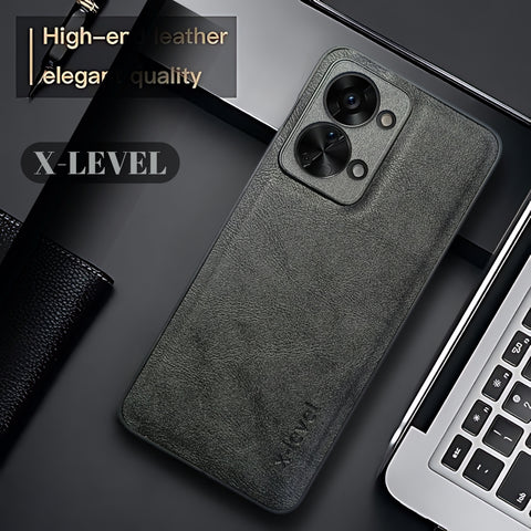 X-LEVEL Black Leather Case for Oneplus Nord 2T