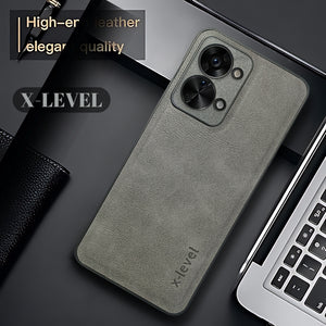 X-LEVEL Grey Leather Case for Oneplus Nord 2T