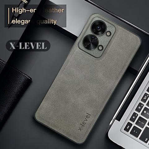 X-LEVEL Grey Leather Case for Oneplus Nord 2T
