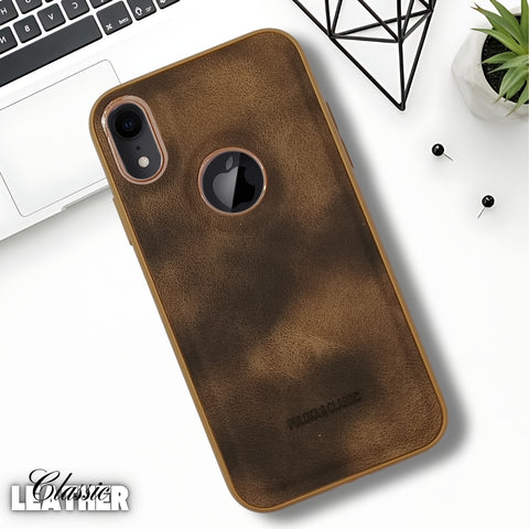 Brown Classic Leather Case for Apple Iphone XR