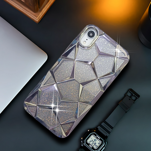 Dazzle Silver Silicone case for Apple iphone XR