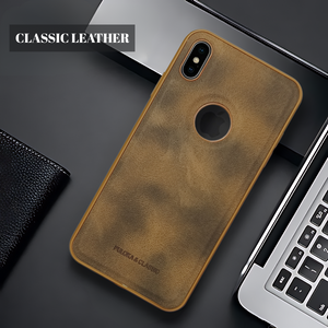 Brown Classic Leather Case for Apple Iphone X/xs