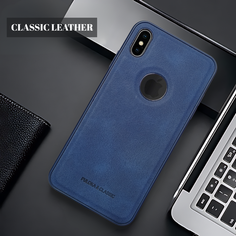 Dark Blue Classic Leather Case for Apple Iphone Xs Max