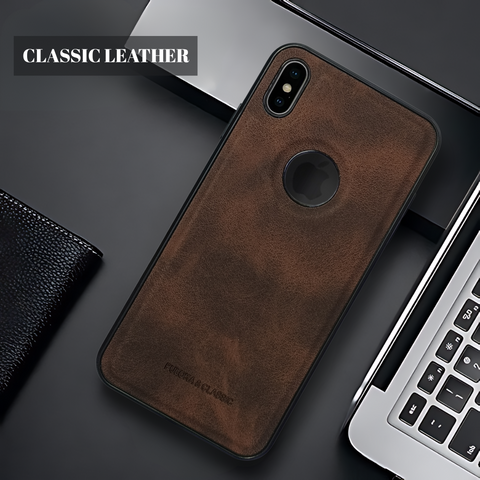 Dark Brown Classic Leather Case for Apple Iphone Xs Max