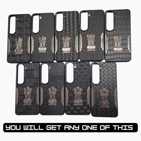 Black Satyameva Jayate embossed Leather Case for Vivo Y300