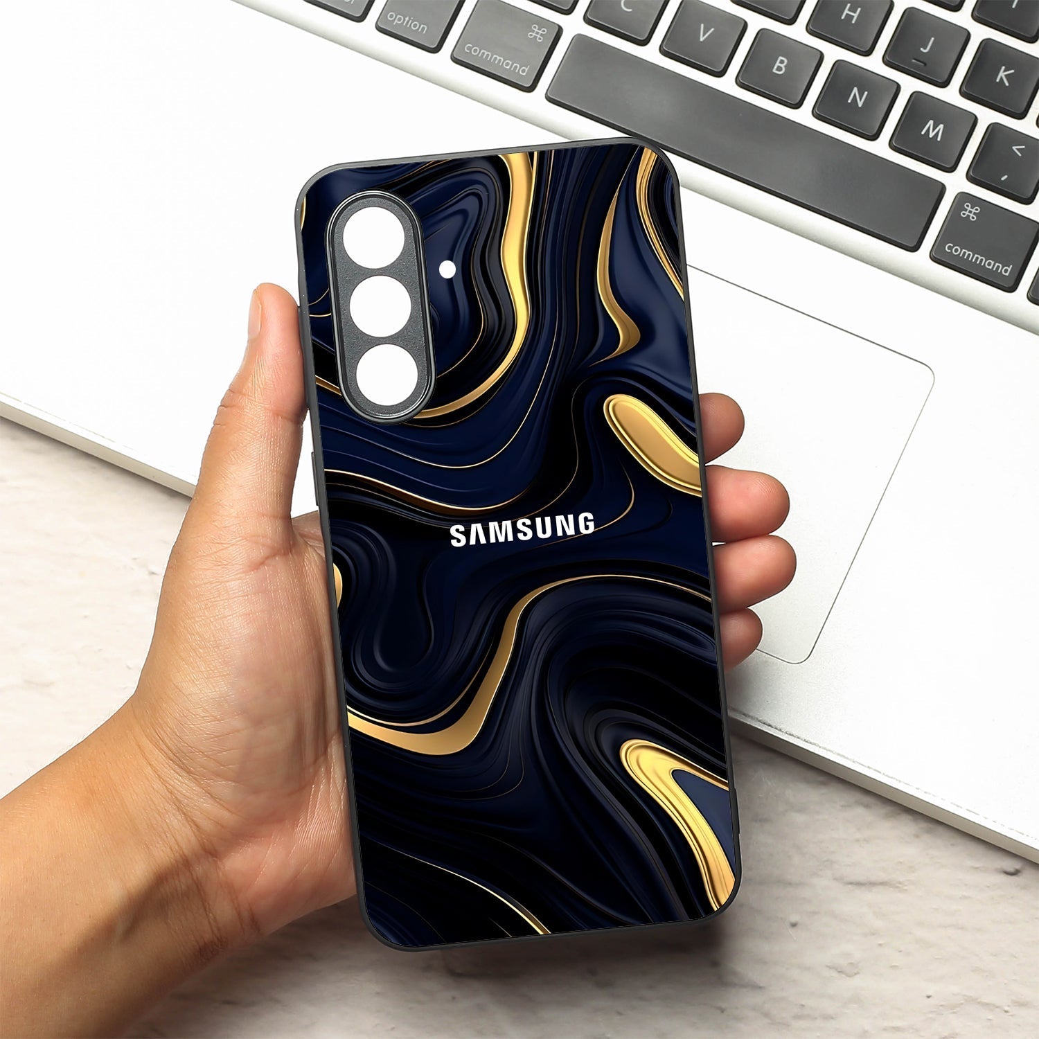 Noir Gold metal back case for Samsung A55