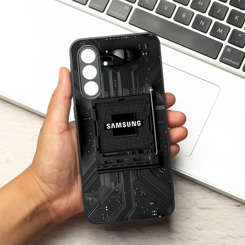 Microchip metal back case for Samsung A55
