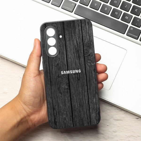 Dark Wood metal back case for Samsung A55