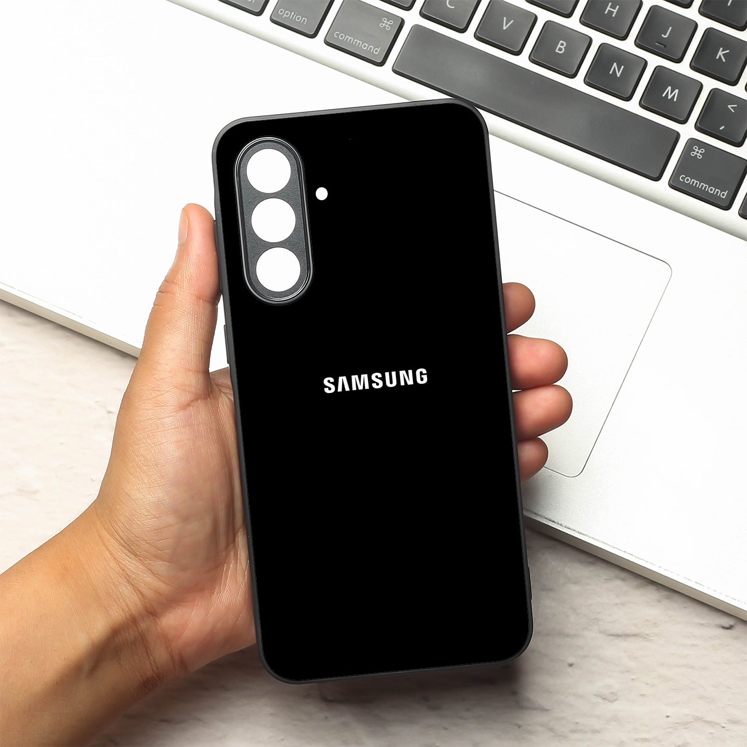 Black metal back case for Samsung A55