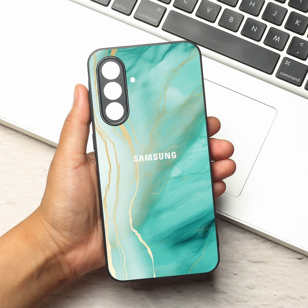 Green Luxe Marble metal back case for Samsung A55