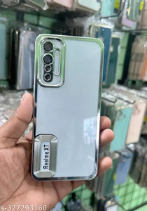 Silver 6D Chrome Logo Cut Transparent Case for Realme XT