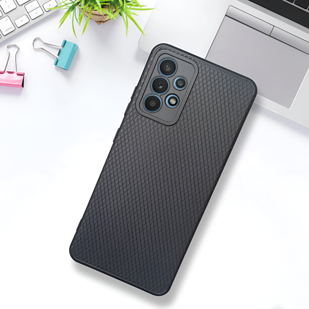 Black Line Wave Silicone Case for Samsung A32