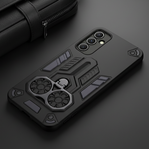 Black Cycle Armor Silicone Case for Samsung A34