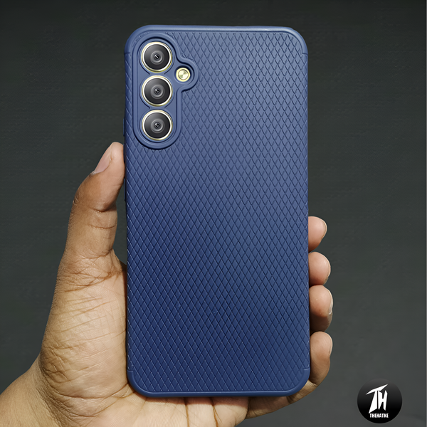 Dark Blue Line Wave Silicone Case for Samsung S23 Fe