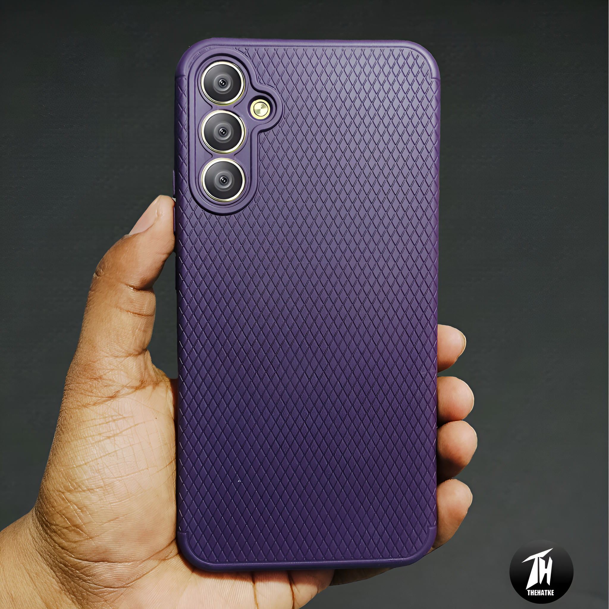 Deep Purple Line Wave Silicone Case for Samsung A34