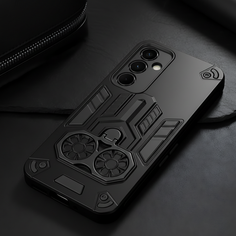 Black Cycle Armor Silicone Case for Samsung A35