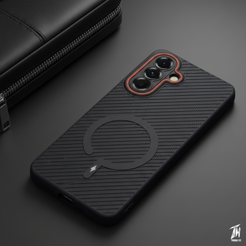 Gripon Black (ORANGE RING)Silicone Case for Samsung A36