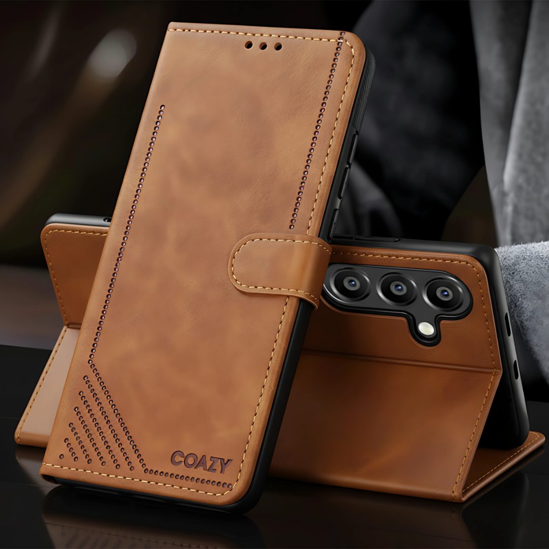 Velvet Brown Flip Leather Case for Samsung Galaxy A56