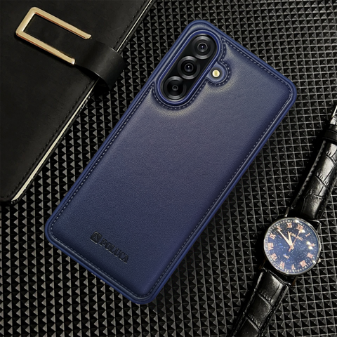 Prime Leather Dark Blue Leather Case for Samsung A56