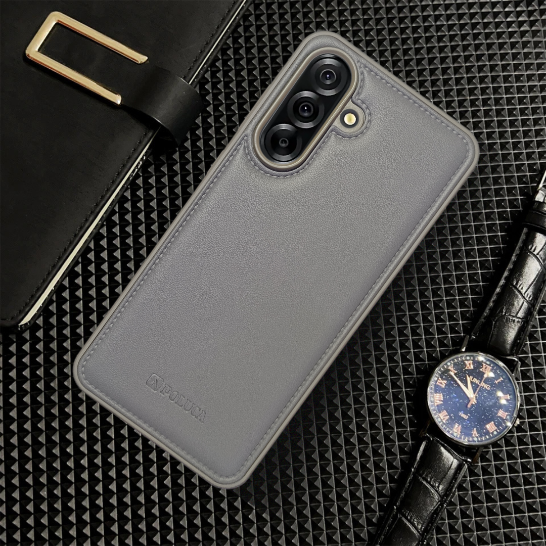 Prime Leather Grey Leather Case for Samsung A56