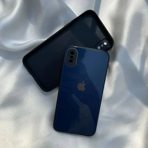 Dark Blue camera Safe mirror case for Apple Iphone X/Xs