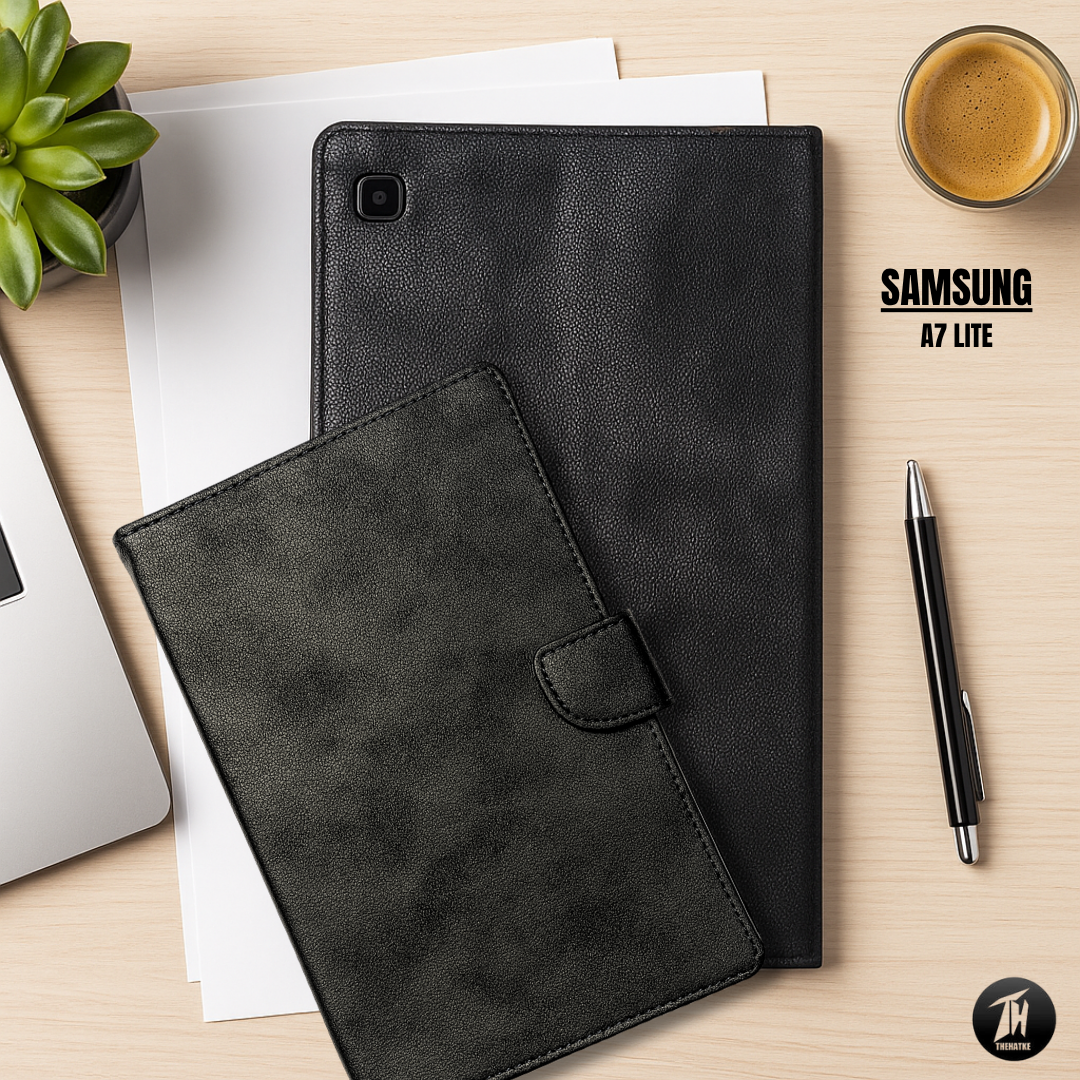 Velvet Black Flip Leather Case for Samsung Galaxy Tab A7 Lite 8.7 inch