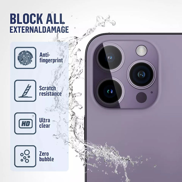 Purple Metallic camera ring lens guard for Apple iphone 15 pro Max