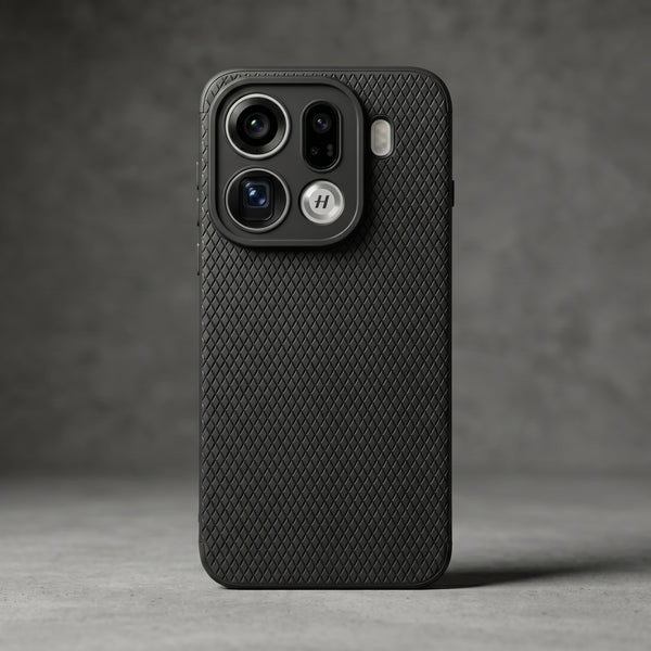 Black Line Wave Silicone Case for Oppo Find X9 Pro