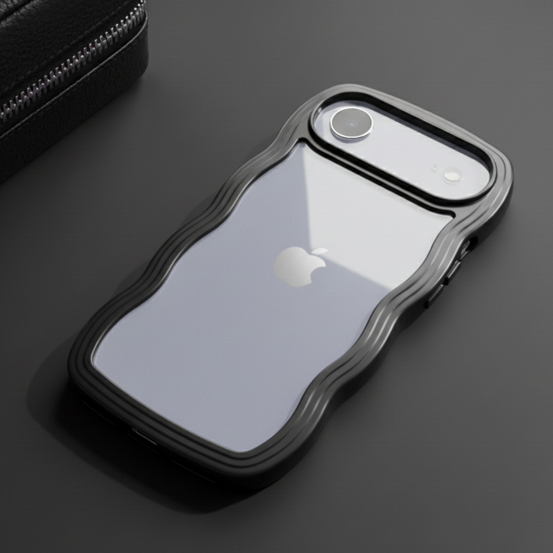 Black Zig Zag Frame  Silicon Case for Apple Iphone Air