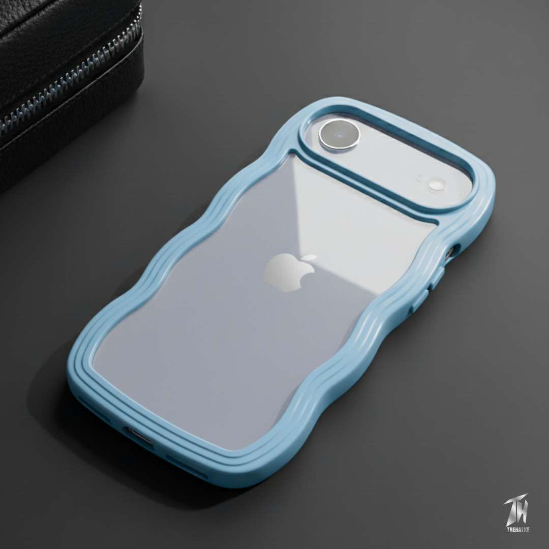 Light Blue Zig Zag Frame  Silicon Case for Apple Iphone Air