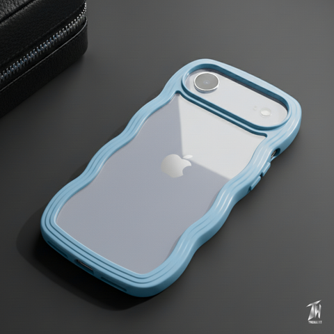 Light Blue Zig Zag Frame  Silicon Case for Apple Iphone Air