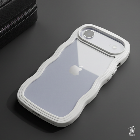 White Zig Zag Frame  Silicon Case for Apple Iphone Air