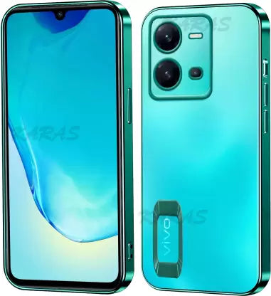 Green 6D Chrome Logo Cut Transparent Case for Vivo V25 Pro