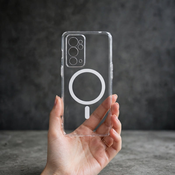 Anti Yellow Magsafe Transparent Case for Oneplus 9rt - The Hatke