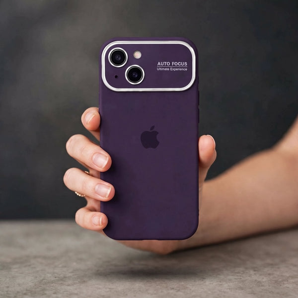 Auto Focus Deep Purple Original Silicone case for Apple iphone 13 - The Hatke