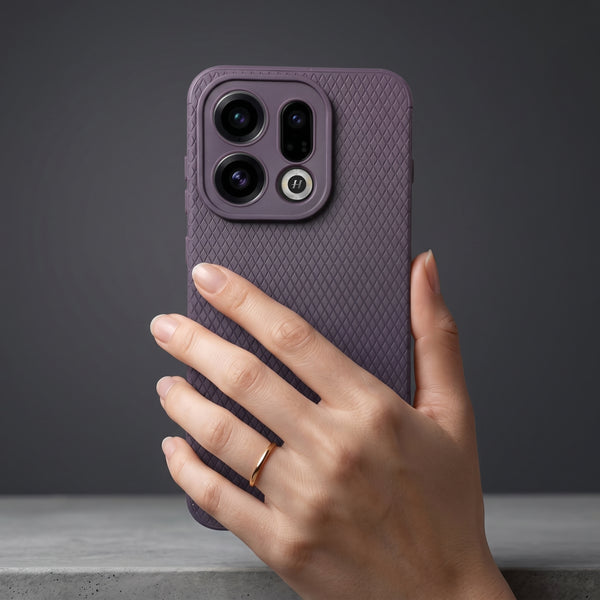 Deep Purple Line Wave Silicone Case for Oppo Find X9