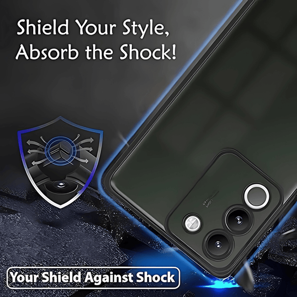 Black 6D Chrome Logo Cut Transparent Case for Vivo Y200 - The Hatke