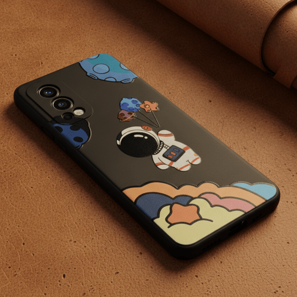 Black Baloon Astro Embossed Silicone Case for Oneplus Nord 2 - The Hatke