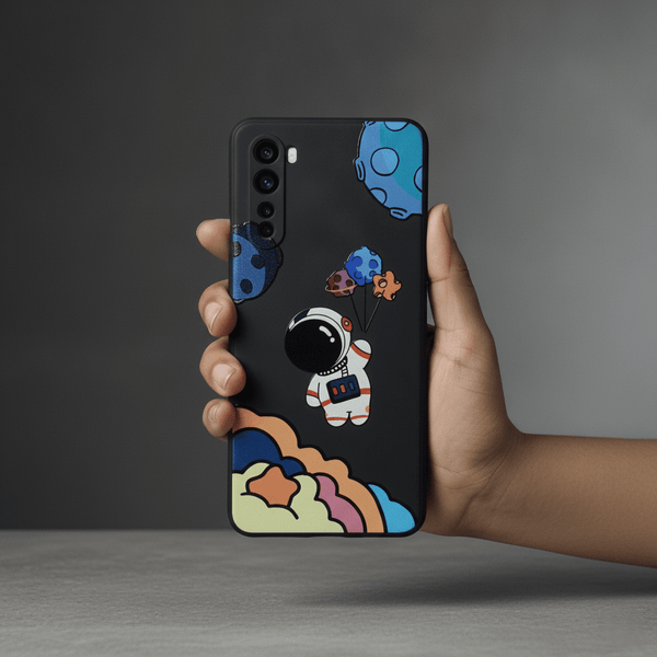 Black Baloon Astro Embossed Silicone Case for Oneplus Nord - The Hatke