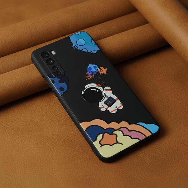 Black Baloon Astro Embossed Silicone Case for Oneplus Nord - The Hatke