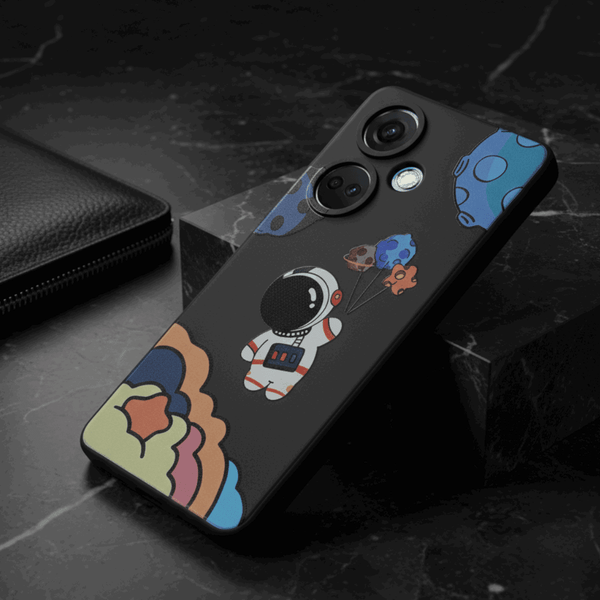 Black Baloon Astro Embossed Silicone Case for Oneplus Nord Ce 3 - The Hatke