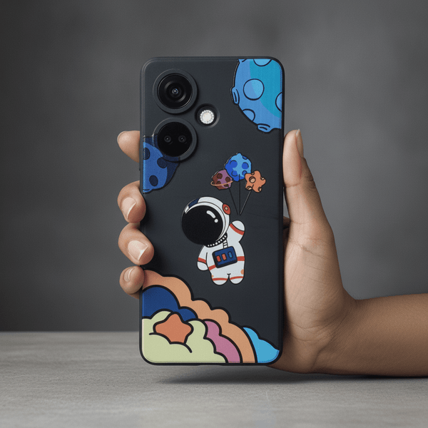 Black Baloon Astro Embossed Silicone Case for Oneplus Nord Ce 3 - The Hatke