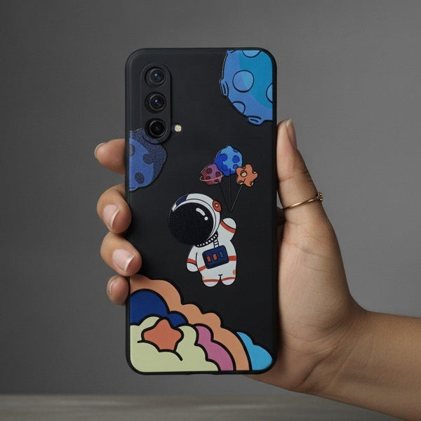 Black Baloon Astro Embossed Silicone Case for Oneplus Nord Ce - The Hatke