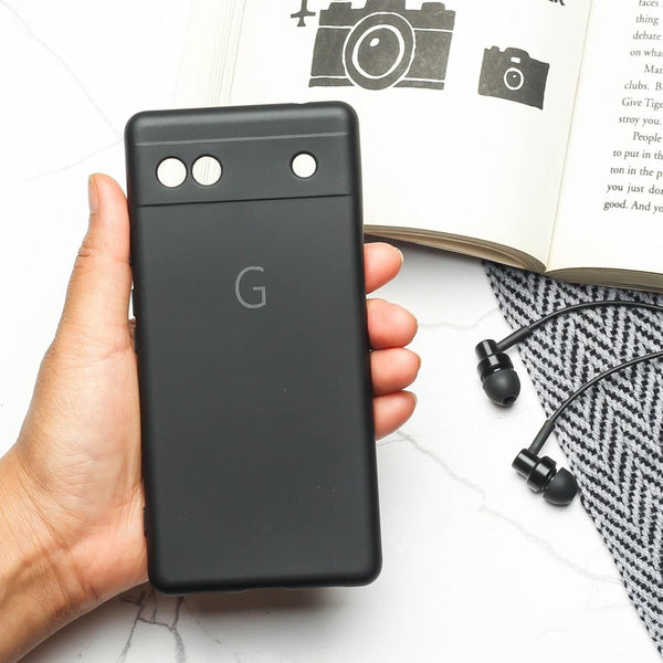 Black Camera Original Silicone case for Google Pixel 6A - The Hatke