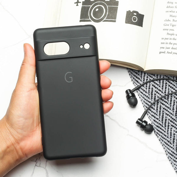 Black Camera Original Silicone case for Google Pixel 7 - The Hatke