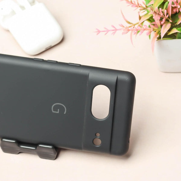 Black Camera Original Silicone case for Google Pixel 7 - The Hatke
