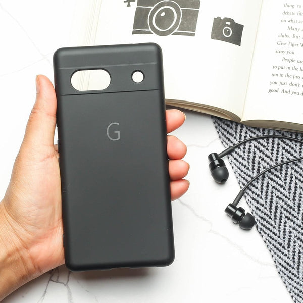 Black Camera Original Silicone case for Google Pixel 7A - The Hatke