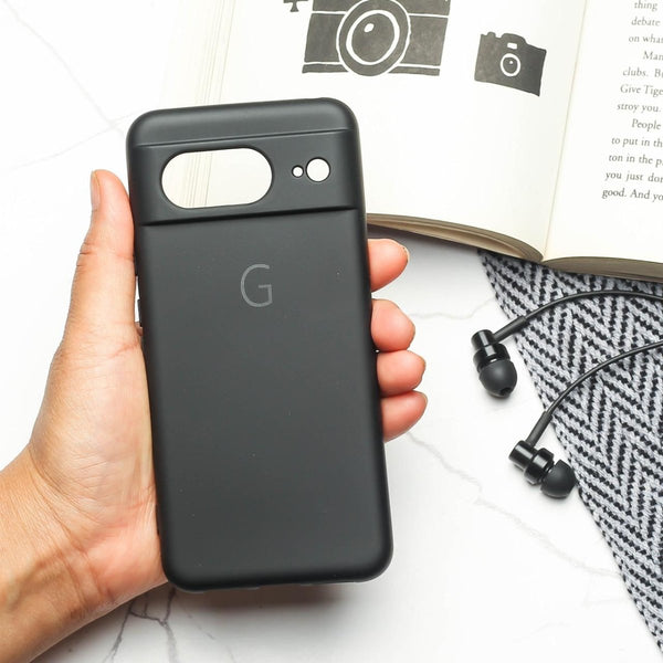 Black Camera Original Silicone case for Google Pixel 8 - The Hatke