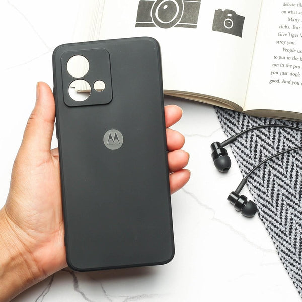 Black Camera Original Silicone case for Motorola Edge 40 Neo - The Hatke